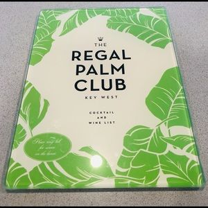 Kate Spade Regal Palm Club Glass Cheese Board 9.25" x 6.75"